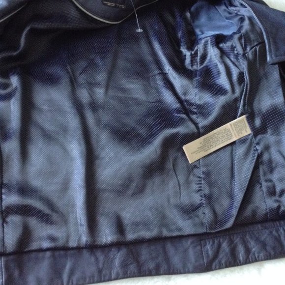 Massimo Dutti blue leather jacket - Picture 10 of 15